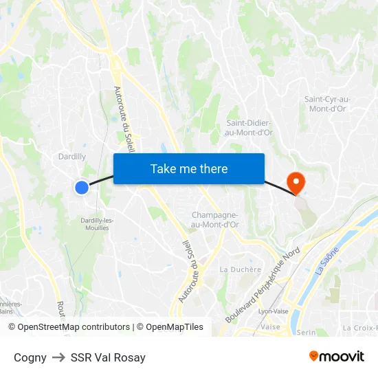 Cogny to SSR Val Rosay map