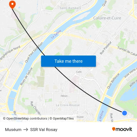 Muséum to SSR Val Rosay map