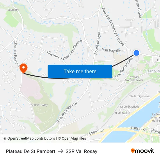 Plateau De St Rambert to SSR Val Rosay map