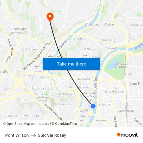 Pont Wilson to SSR Val Rosay map