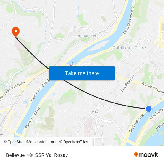 Bellevue to SSR Val Rosay map