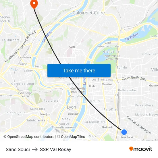 Sans Souci to SSR Val Rosay map