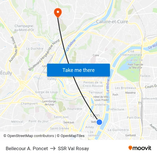 Bellecour A. Poncet to SSR Val Rosay map