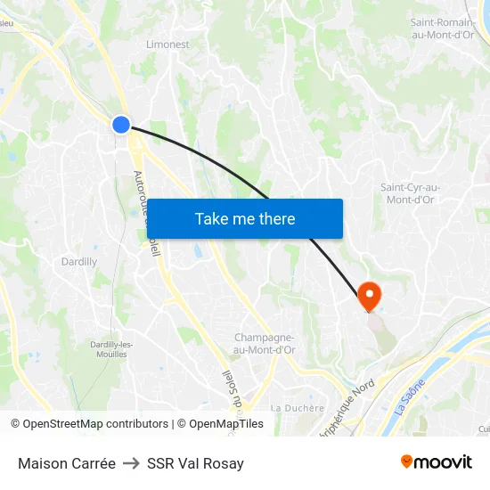 Maison Carrée to SSR Val Rosay map