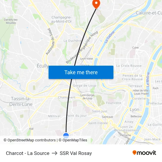 Charcot - La Source to SSR Val Rosay map