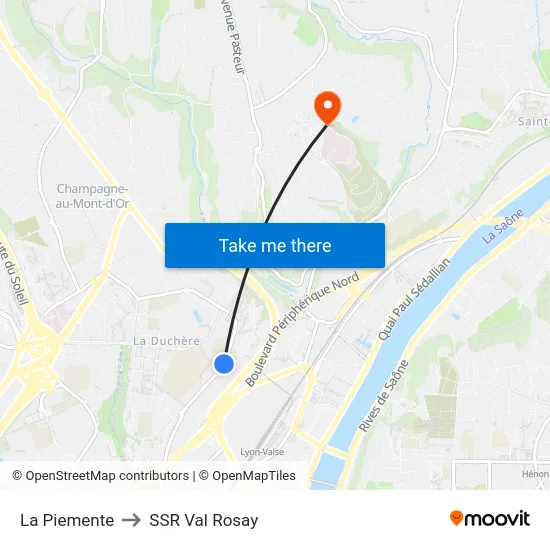 La Piemente to SSR Val Rosay map