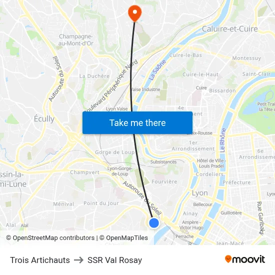 Trois Artichauts to SSR Val Rosay map