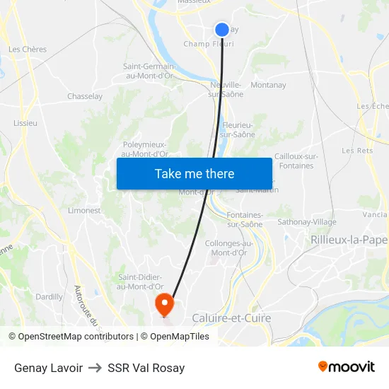Genay Lavoir to SSR Val Rosay map