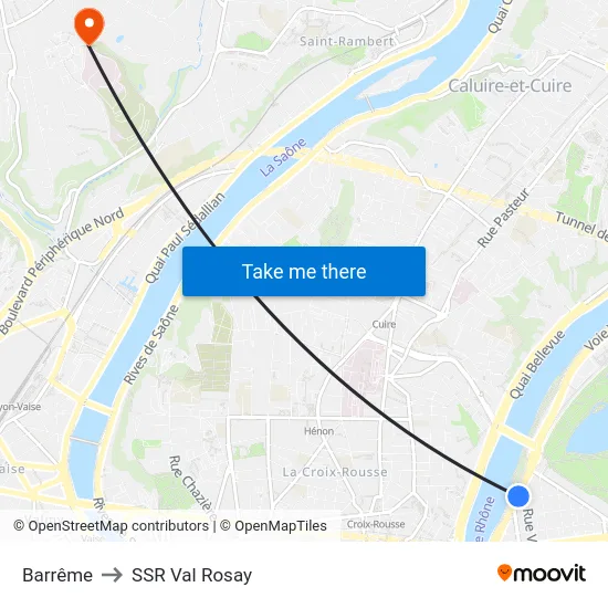 Barrême to SSR Val Rosay map