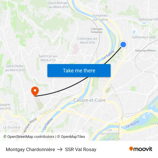 Montgay Chardonnière to SSR Val Rosay map