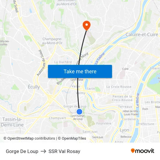 Gorge De Loup to SSR Val Rosay map