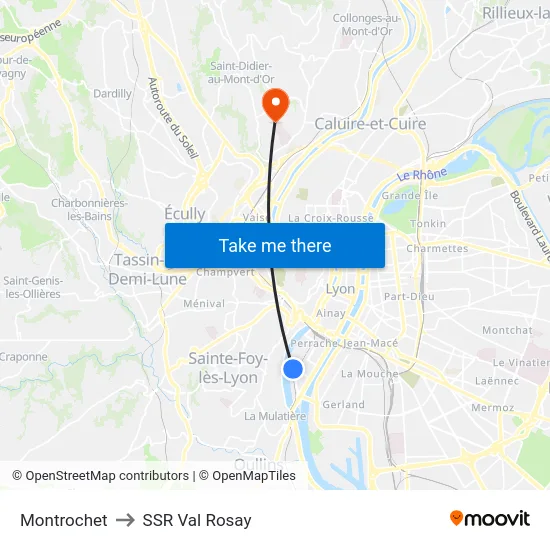 Montrochet to SSR Val Rosay map
