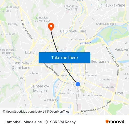 Lamothe - Madeleine to SSR Val Rosay map