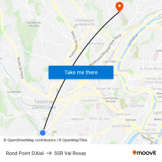 Rond Point D'Alaï to SSR Val Rosay map