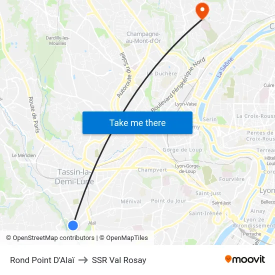 Rond Point D'Alaï to SSR Val Rosay map