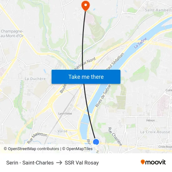 Serin - Saint-Charles to SSR Val Rosay map