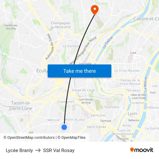 Lycée Branly to SSR Val Rosay map
