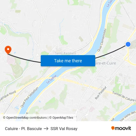 Caluire - Pl. Bascule to SSR Val Rosay map