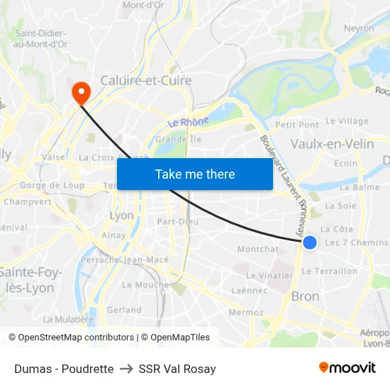 Dumas - Poudrette to SSR Val Rosay map