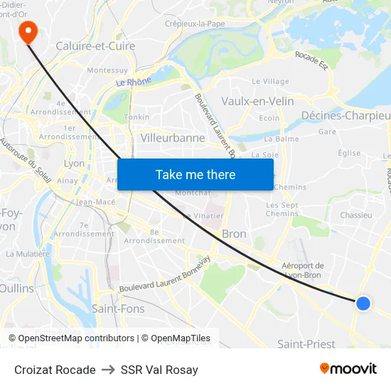 Croizat Rocade to SSR Val Rosay map
