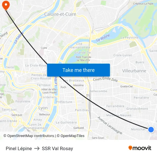 Pinel Lépine to SSR Val Rosay map