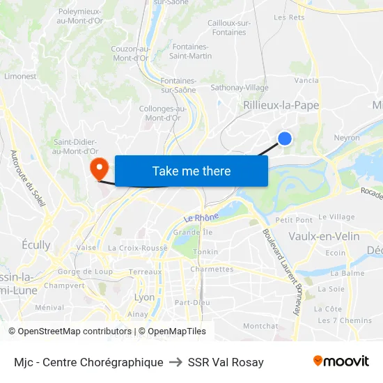 Mjc - Centre Chorégraphique to SSR Val Rosay map