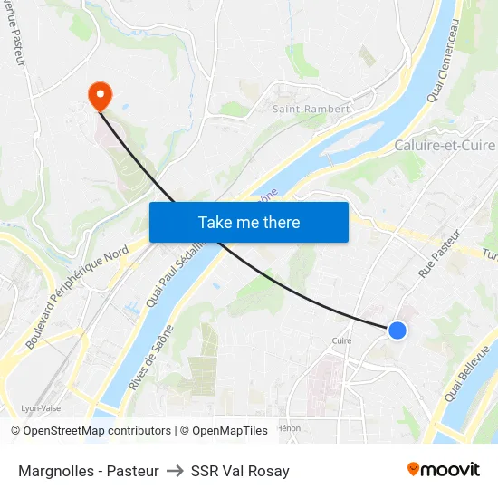 Margnolles - Pasteur to SSR Val Rosay map