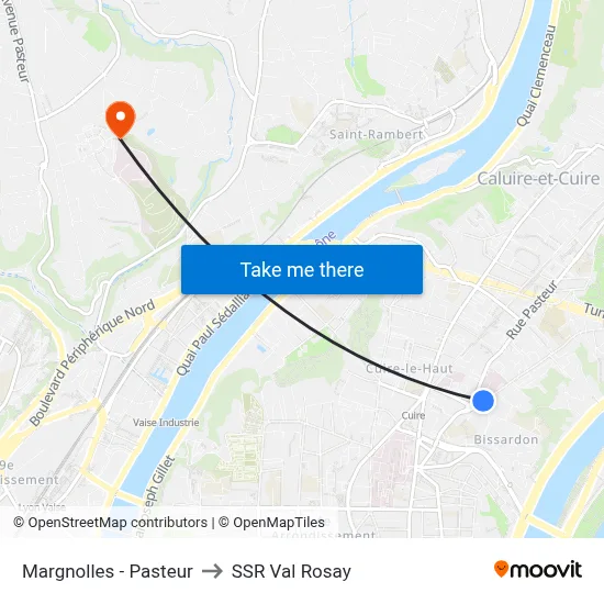 Margnolles - Pasteur to SSR Val Rosay map