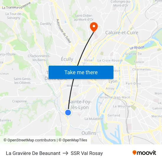La Gravière De Beaunant to SSR Val Rosay map