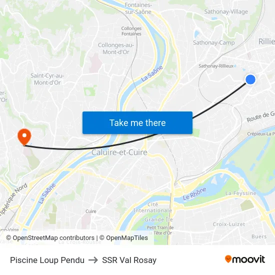 Piscine Loup Pendu to SSR Val Rosay map