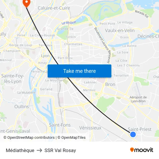 Médiathèque to SSR Val Rosay map