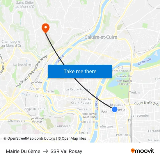 Mairie Du 6ème to SSR Val Rosay map