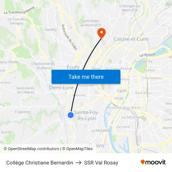 Collège Christiane Bernardin to SSR Val Rosay map