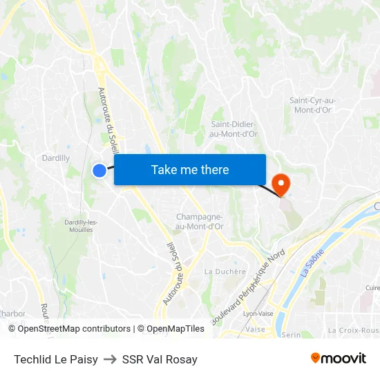 Techlid Le Paisy to SSR Val Rosay map