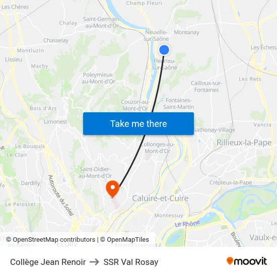 Collège Jean Renoir to SSR Val Rosay map