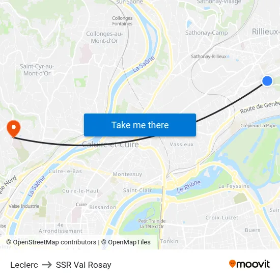 Leclerc to SSR Val Rosay map
