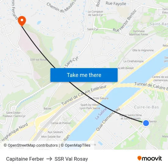 Capitaine Ferber to SSR Val Rosay map