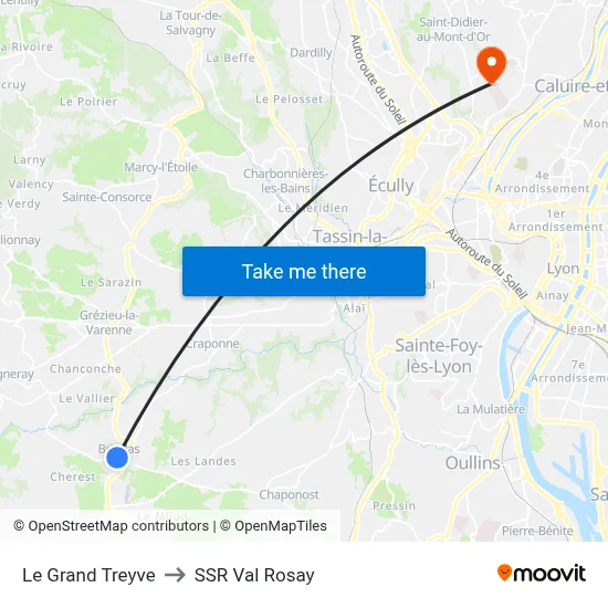 Le Grand Treyve to SSR Val Rosay map