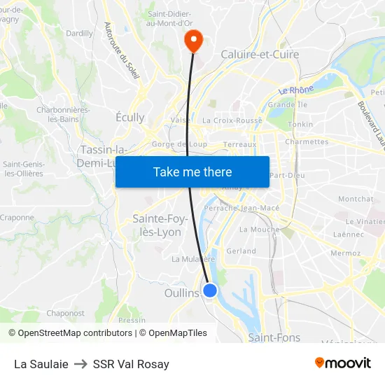 La Saulaie to SSR Val Rosay map