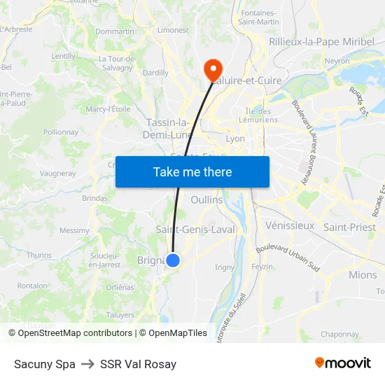Sacuny Spa to SSR Val Rosay map