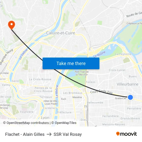 Flachet - Alain Gilles to SSR Val Rosay map