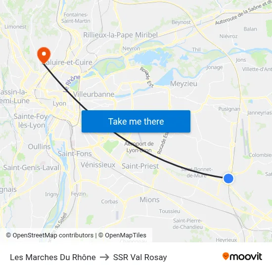 Les Marches Du Rhône to SSR Val Rosay map