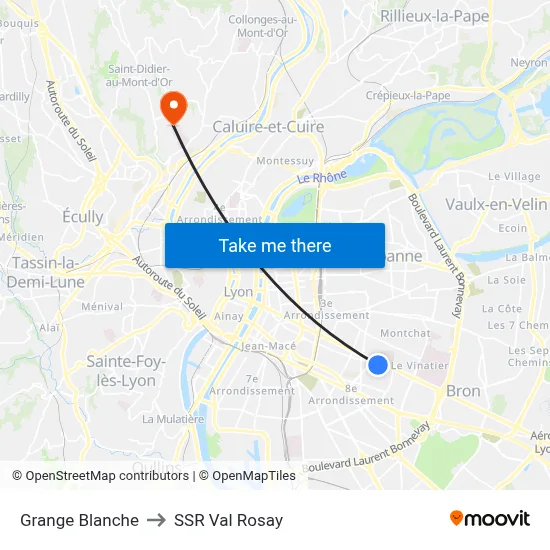 Grange Blanche to SSR Val Rosay map