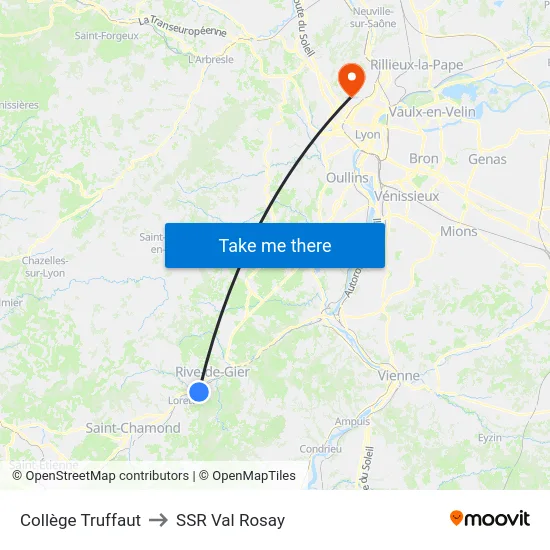 Collège Truffaut to SSR Val Rosay map