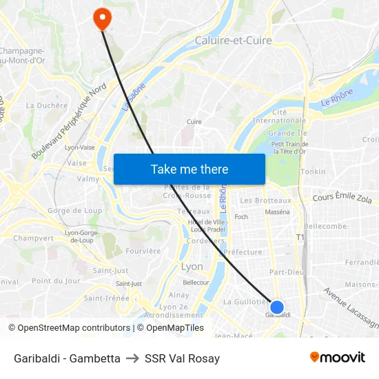 Garibaldi - Gambetta to SSR Val Rosay map