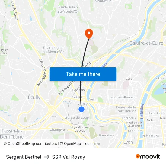 Sergent Berthet to SSR Val Rosay map