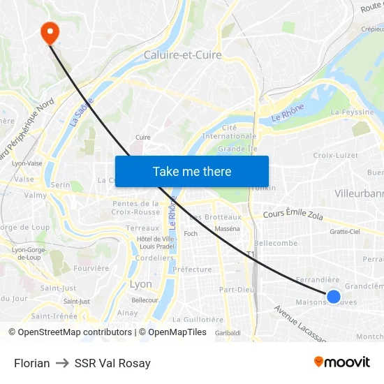 Florian to SSR Val Rosay map