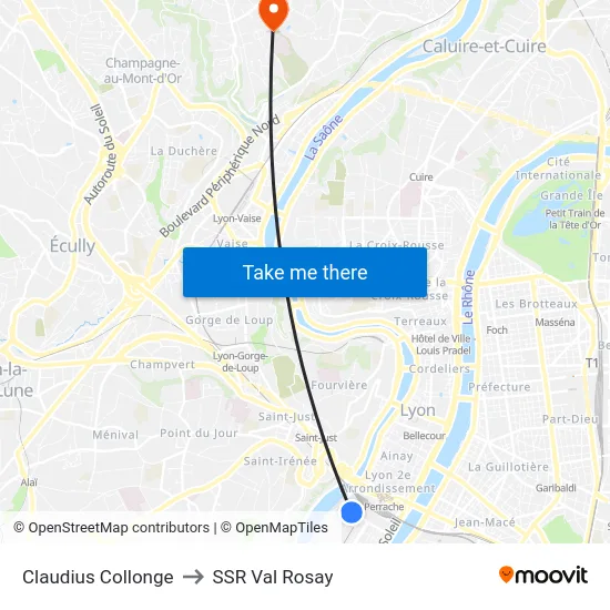 Claudius Collonge to SSR Val Rosay map