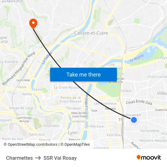 Charmettes to SSR Val Rosay map
