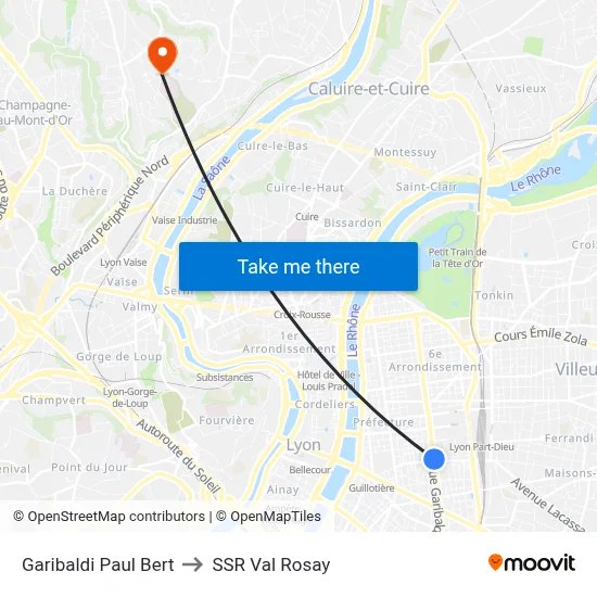 Garibaldi Paul Bert to SSR Val Rosay map